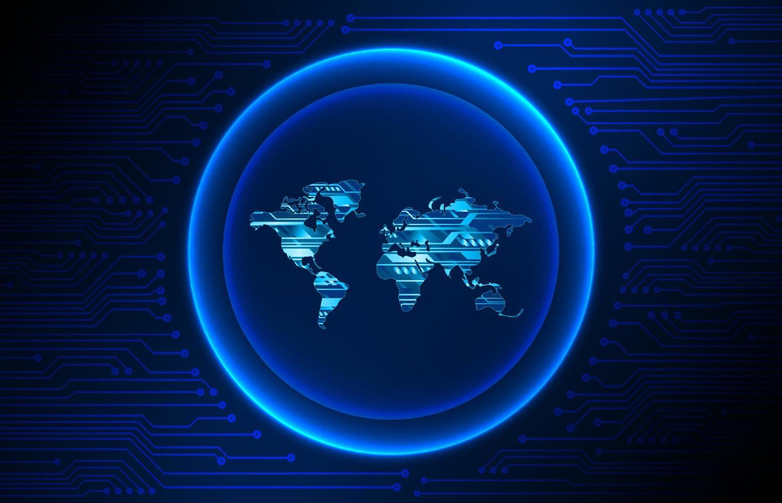 Modern Holographic Globe on Technology Background vector