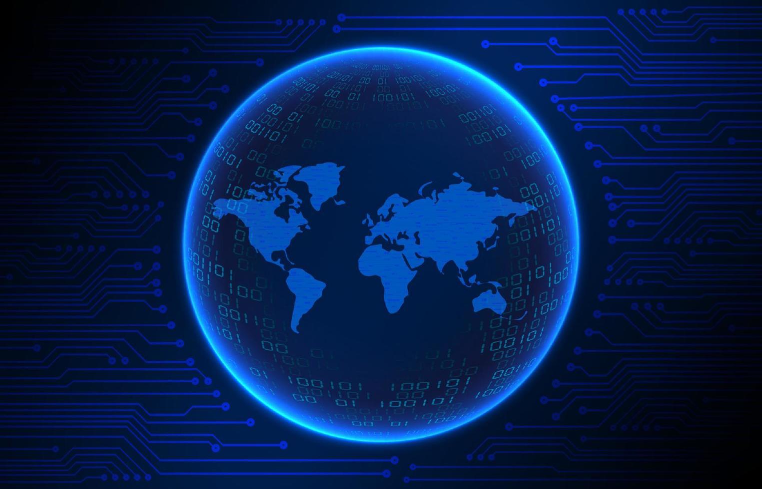 Modern Holographic Globe on Technology Background vector