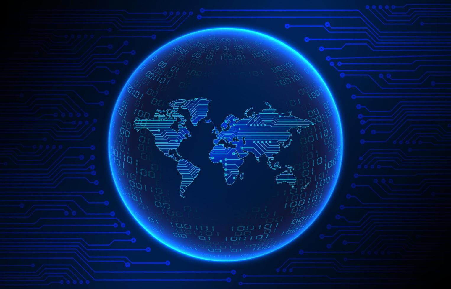 Modern Holographic Globe on Technology Background vector