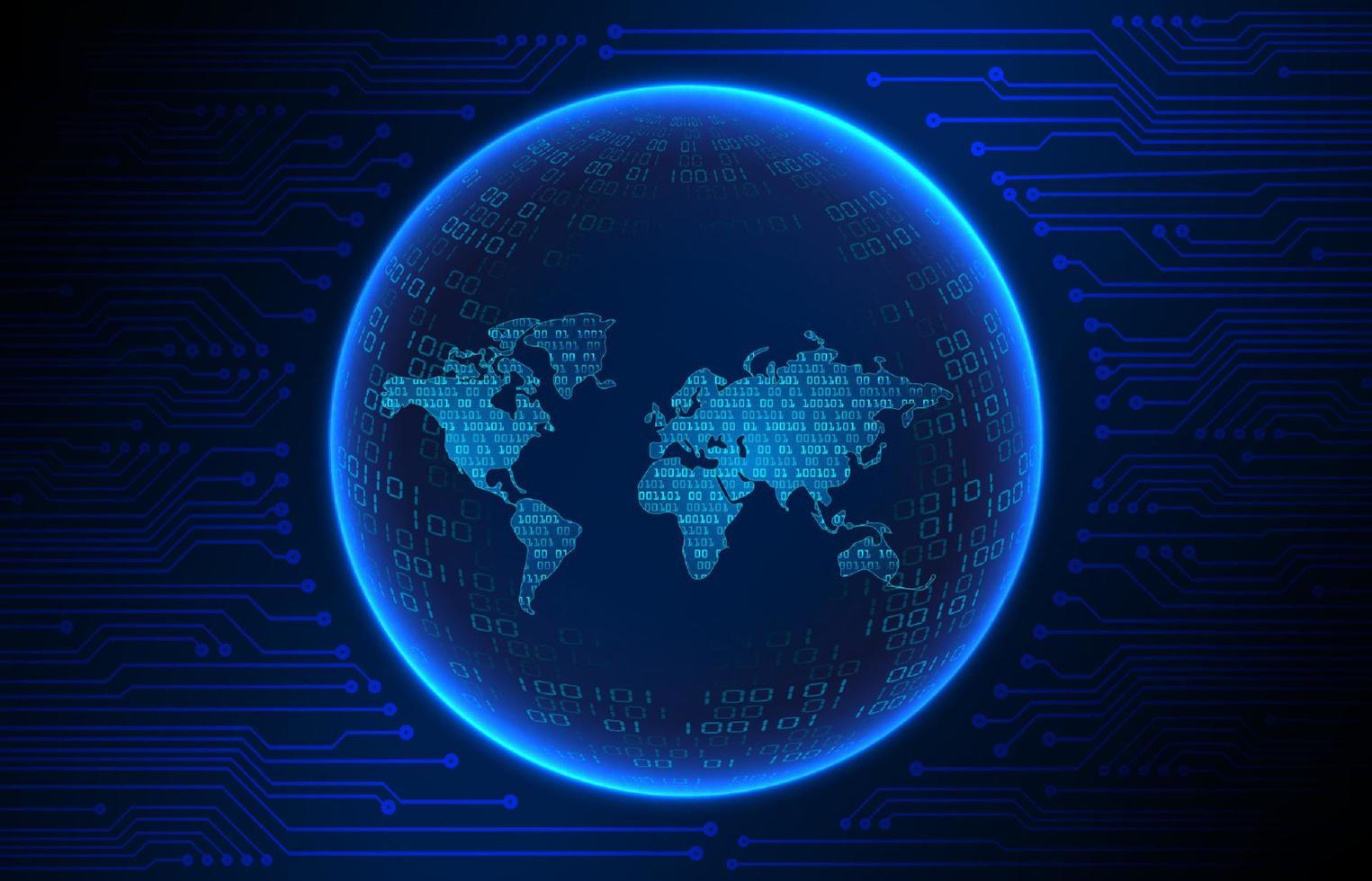 Modern Holographic Globe on Technology Background vector