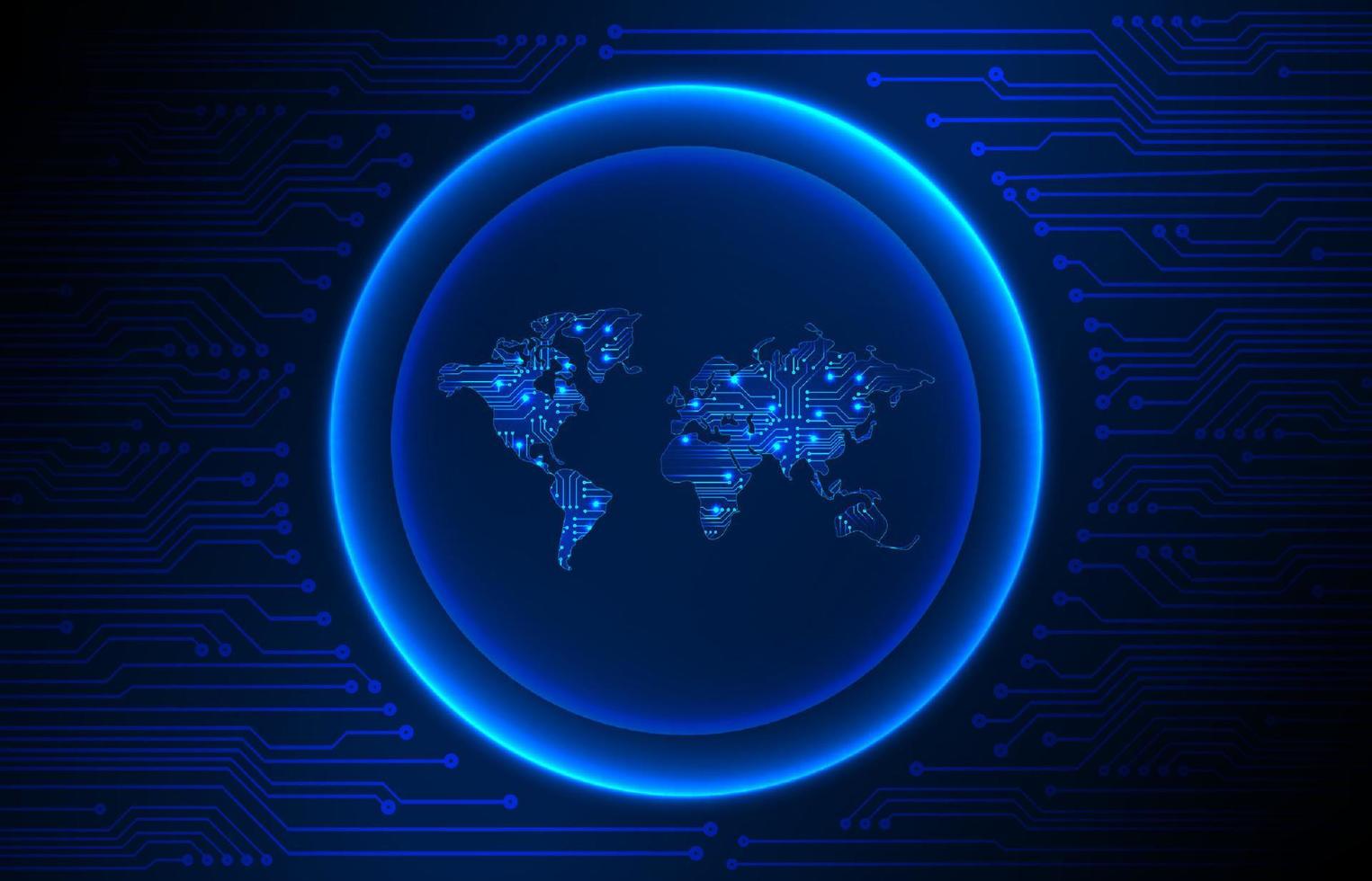 Modern Holographic Globe on Technology Background vector