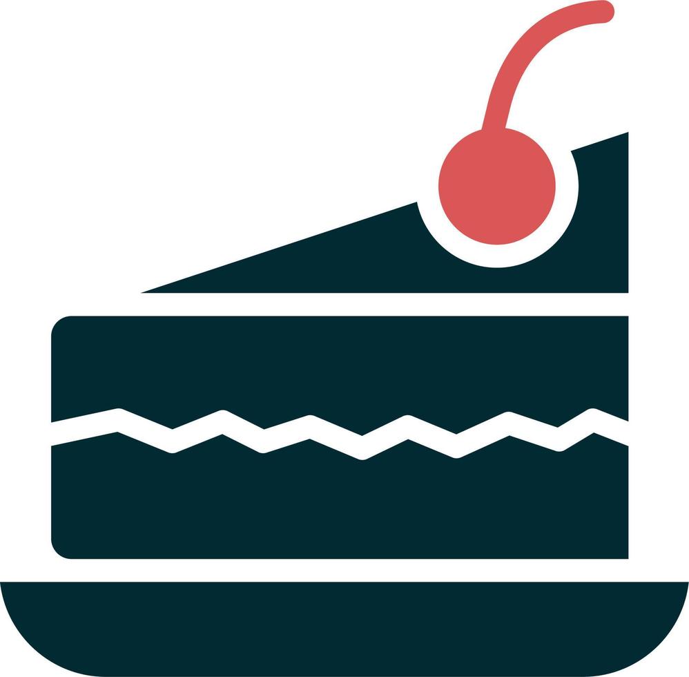 Piece Of Cake On Plate Vector Icon