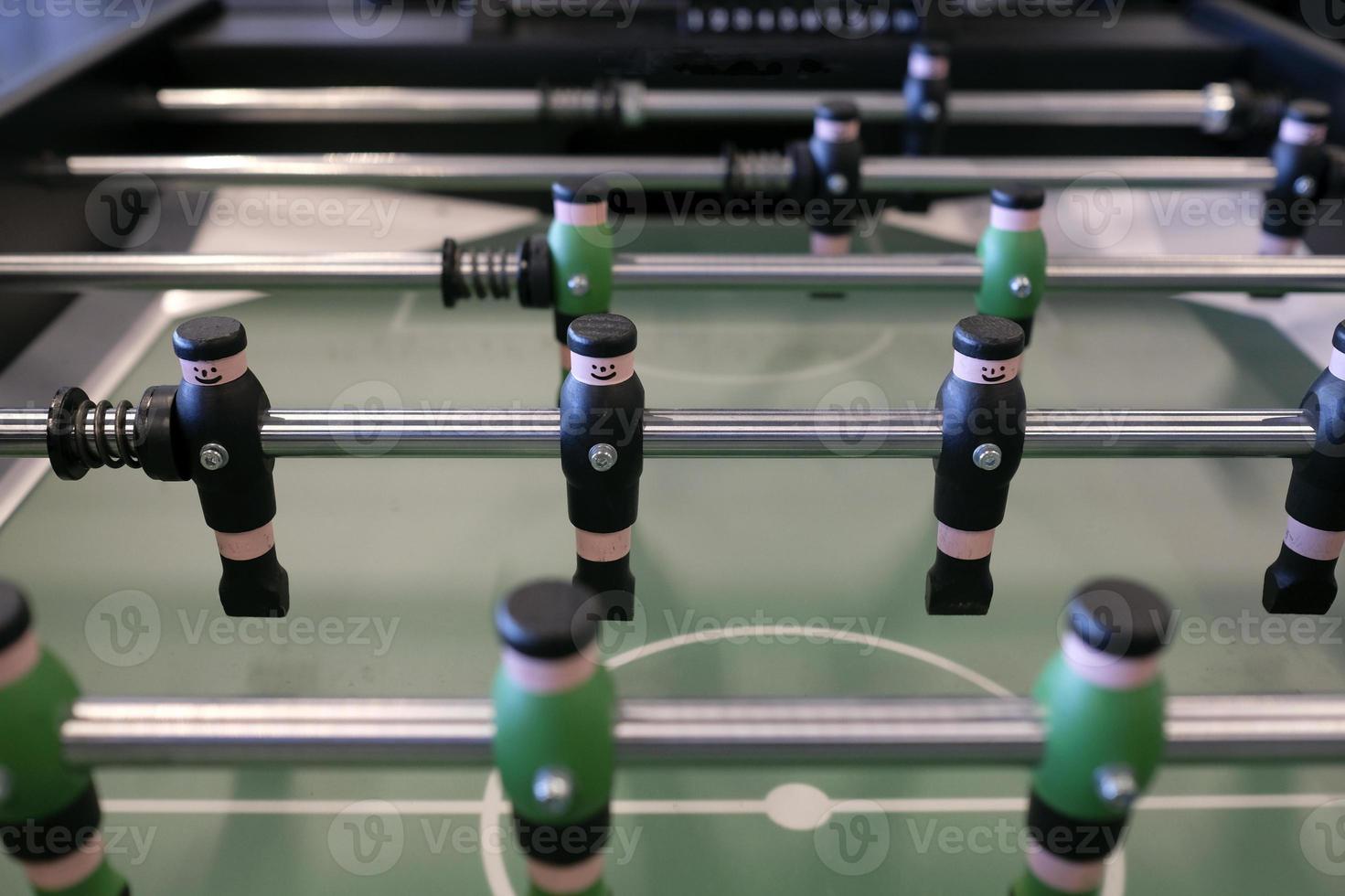 Selective focus on foosball table player photo