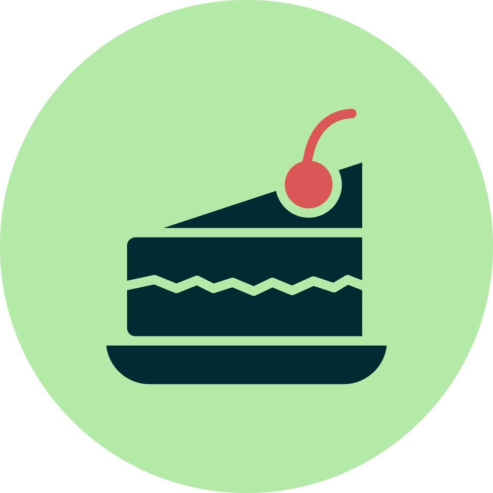 Piece Of Cake On Plate Vector Icon