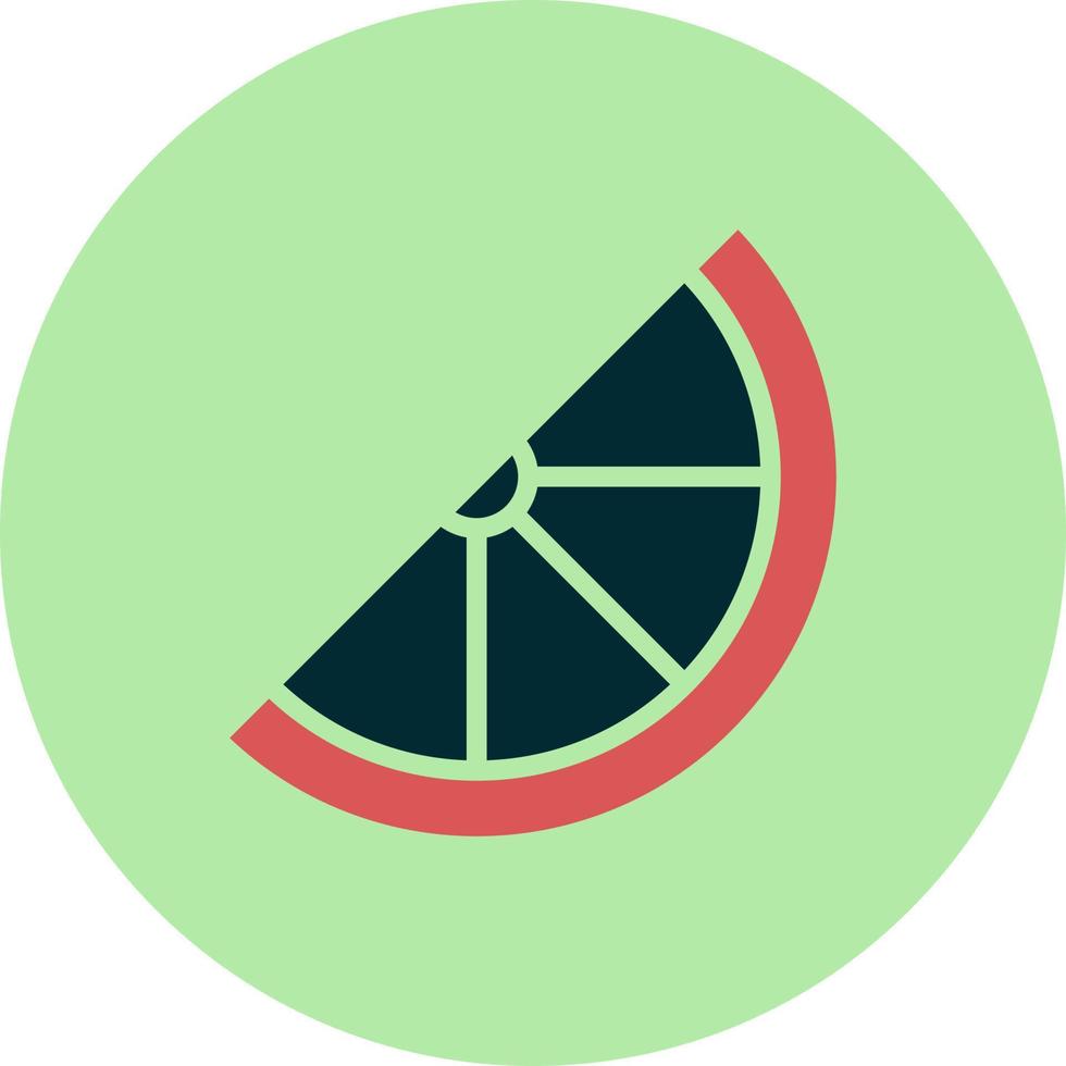 Inclined Slice Of Lemon Vector Icon
