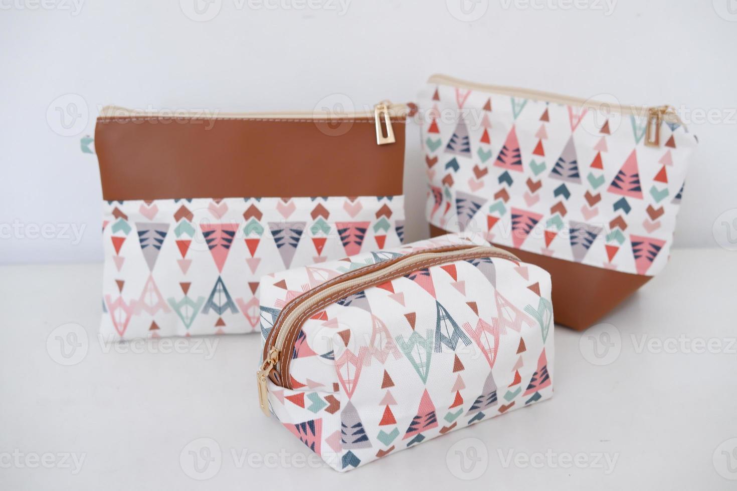 beautiful and patterned pouch as background photo