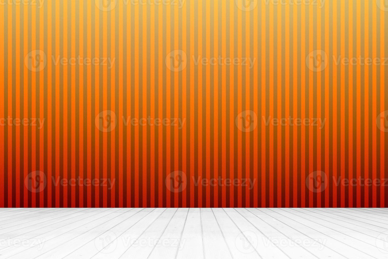 Two Tone Striped Room with White Wooden Floor Background, Suitable for Presentation and Backdrop. photo