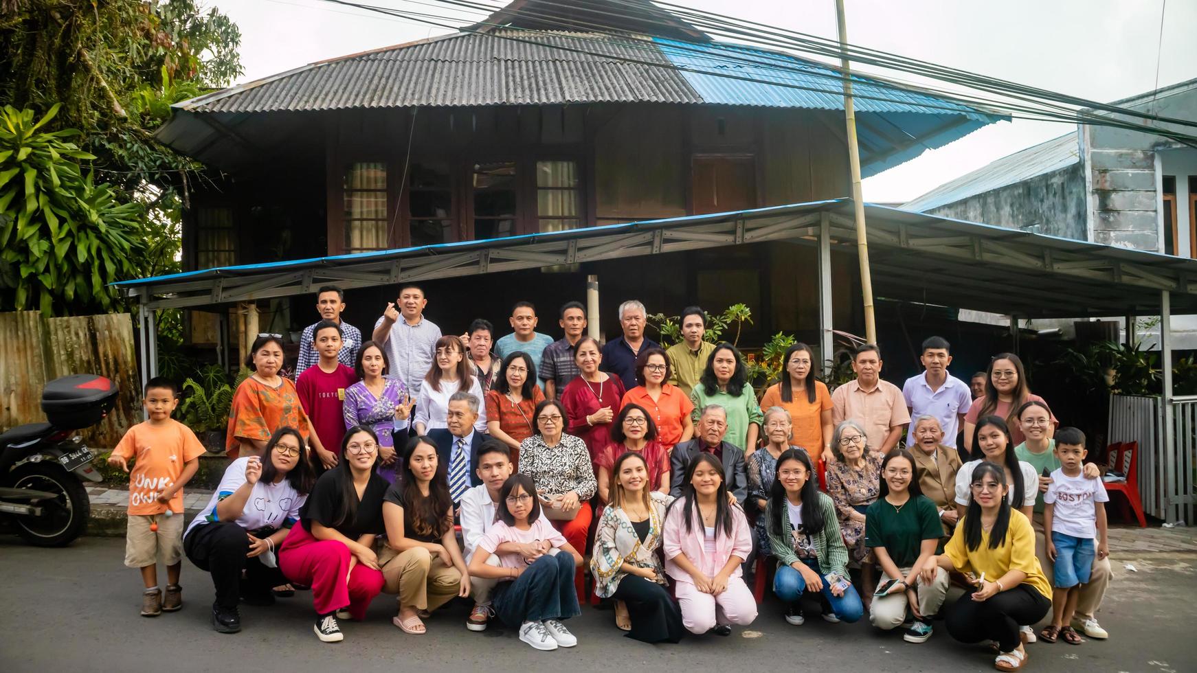 Tomohon, Indonesia  December 2022, family get together at the holidays photo