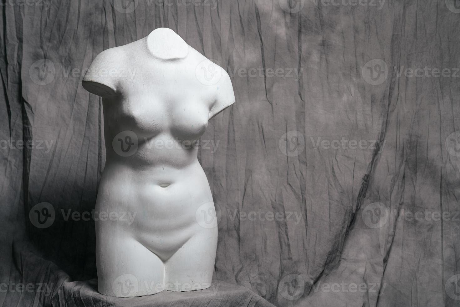 sculpture on a gray background plaster body sculpture photo