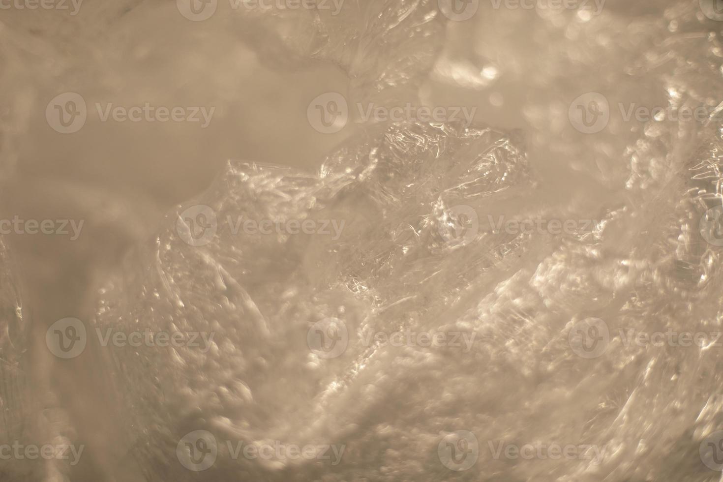 Texture of plastic bag. Transparent polyethylene. photo