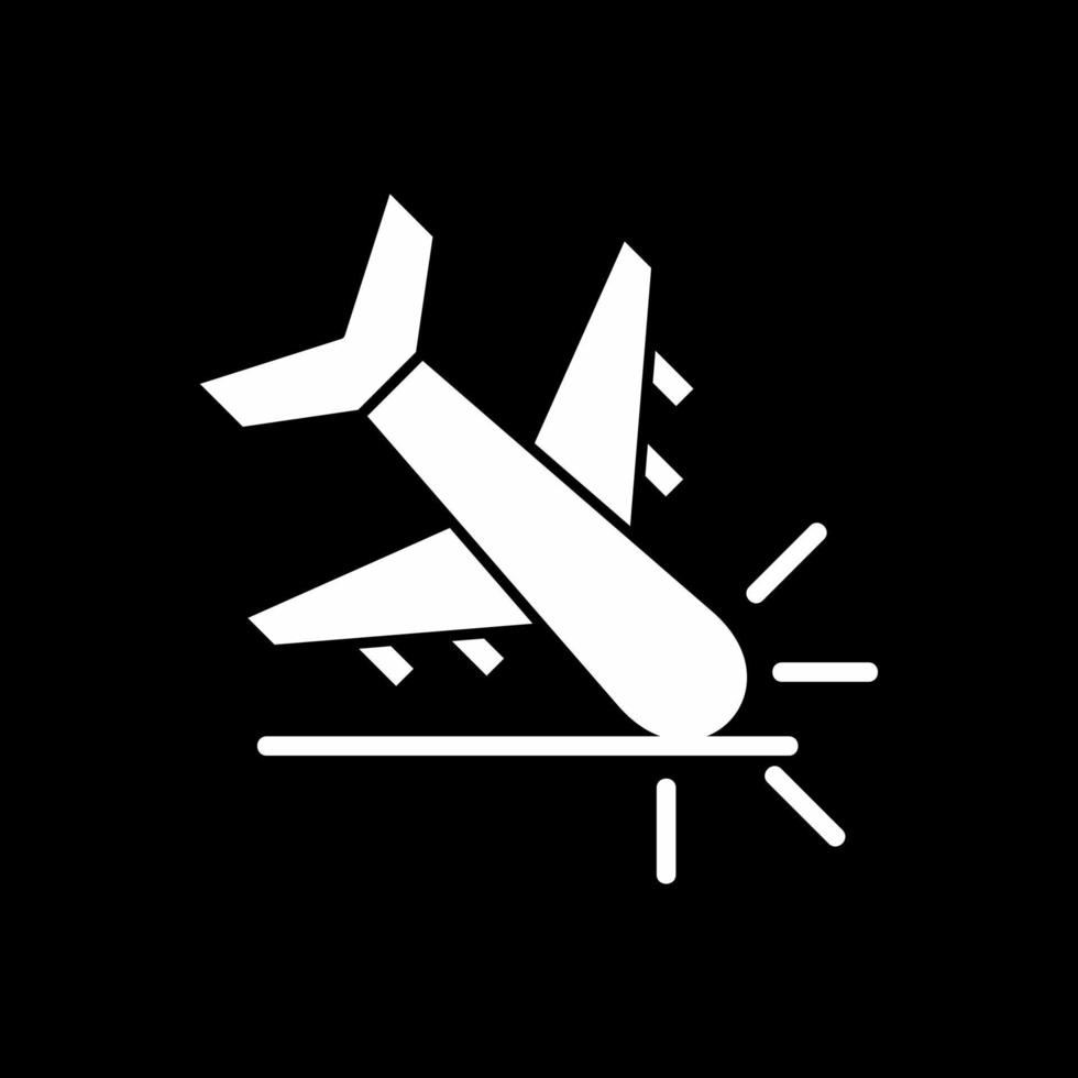 diseño de icono de vector de accidente de avión