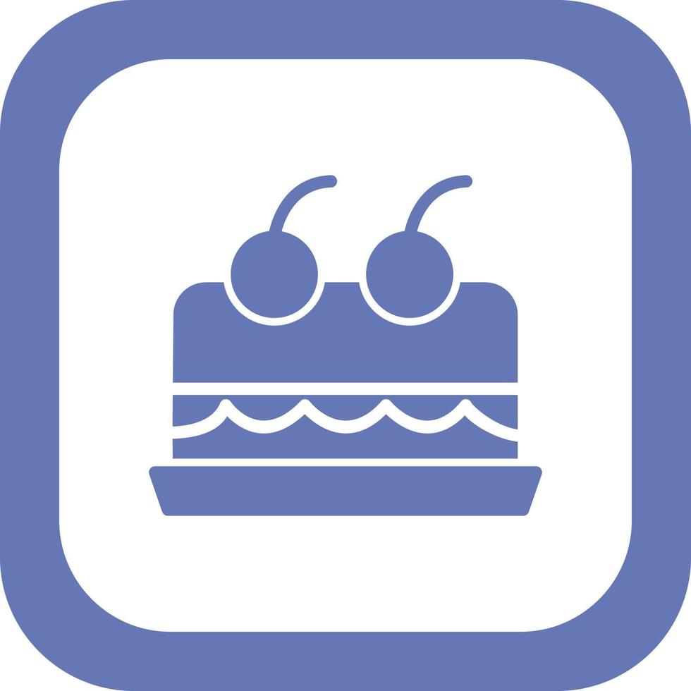 Cake With Cherry On Top Vector Icon