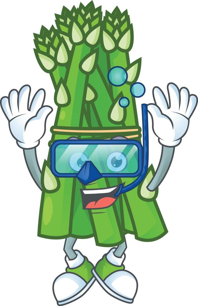 Asparagus cartoon character style vector