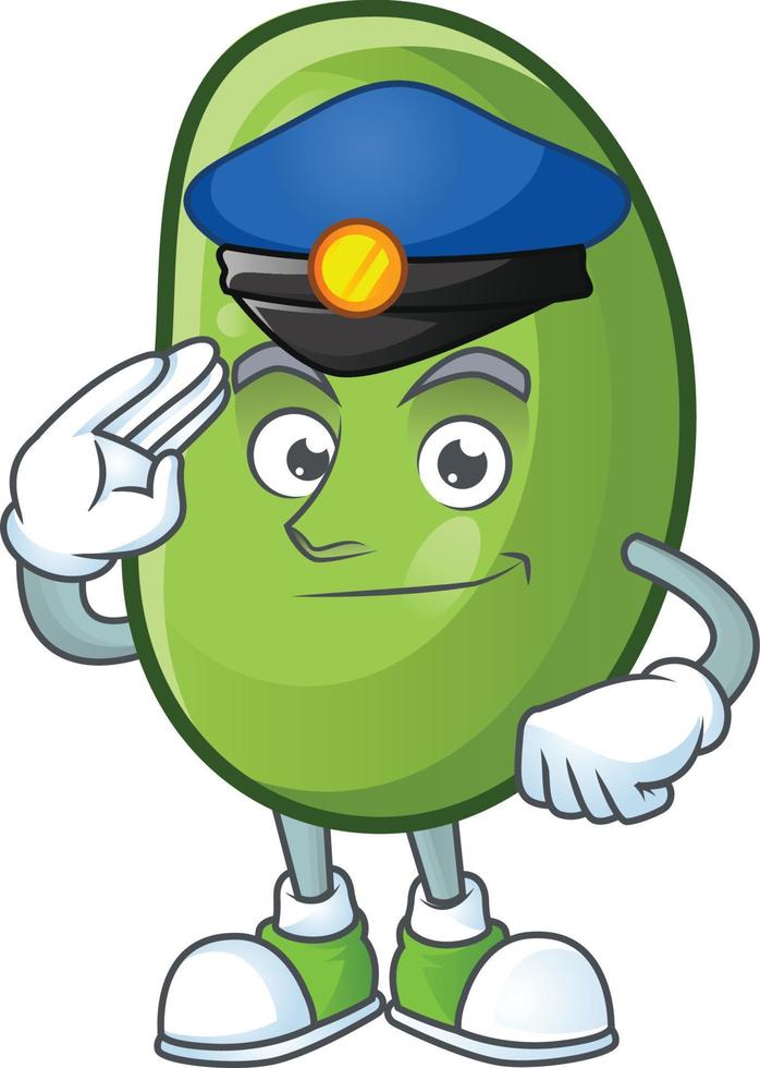 Green beans cartoon character style vector