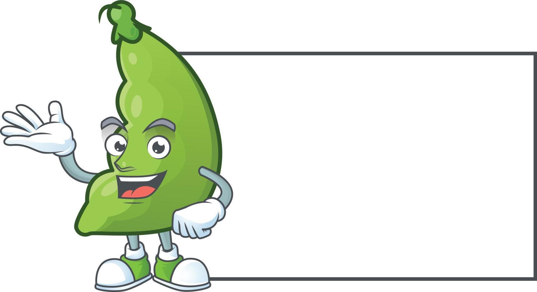 Broad beans cartoon character style vector