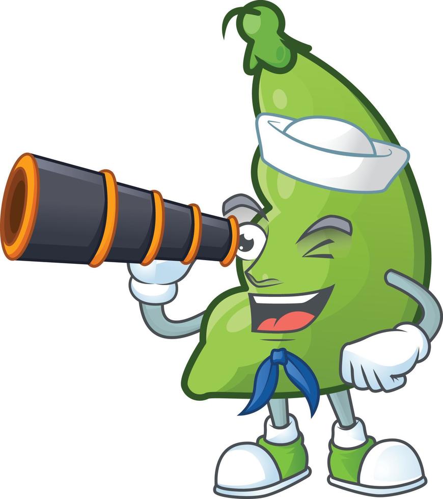 Broad beans cartoon character style vector