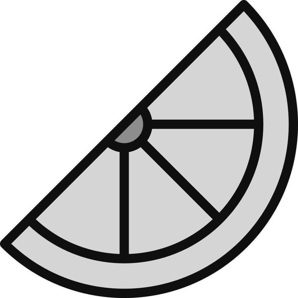 Inclined Slice Of Lemon Vector Icon