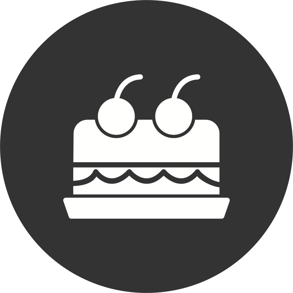 Cake With Cherry On Top Vector Icon
