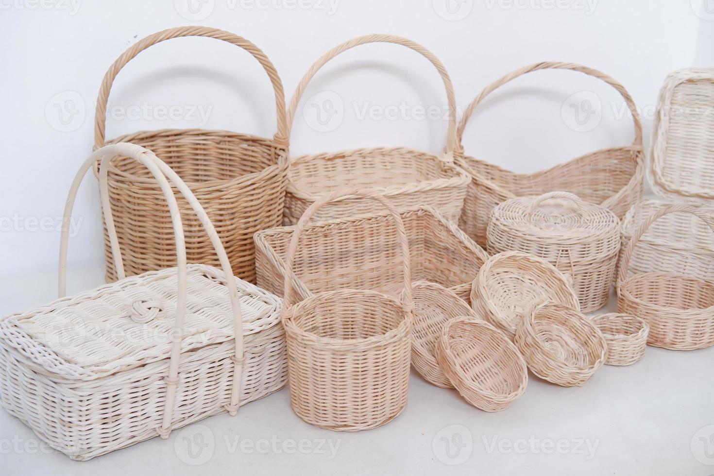 beautiful wicker basket as a background photo