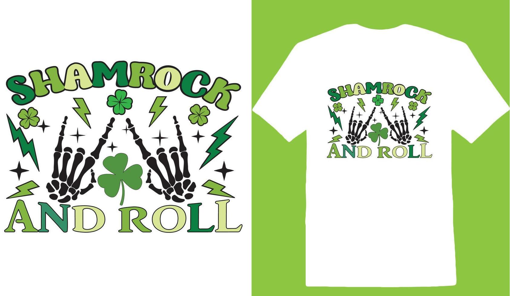 Shamrock And Roll St. Patricks Day T-shirt vector