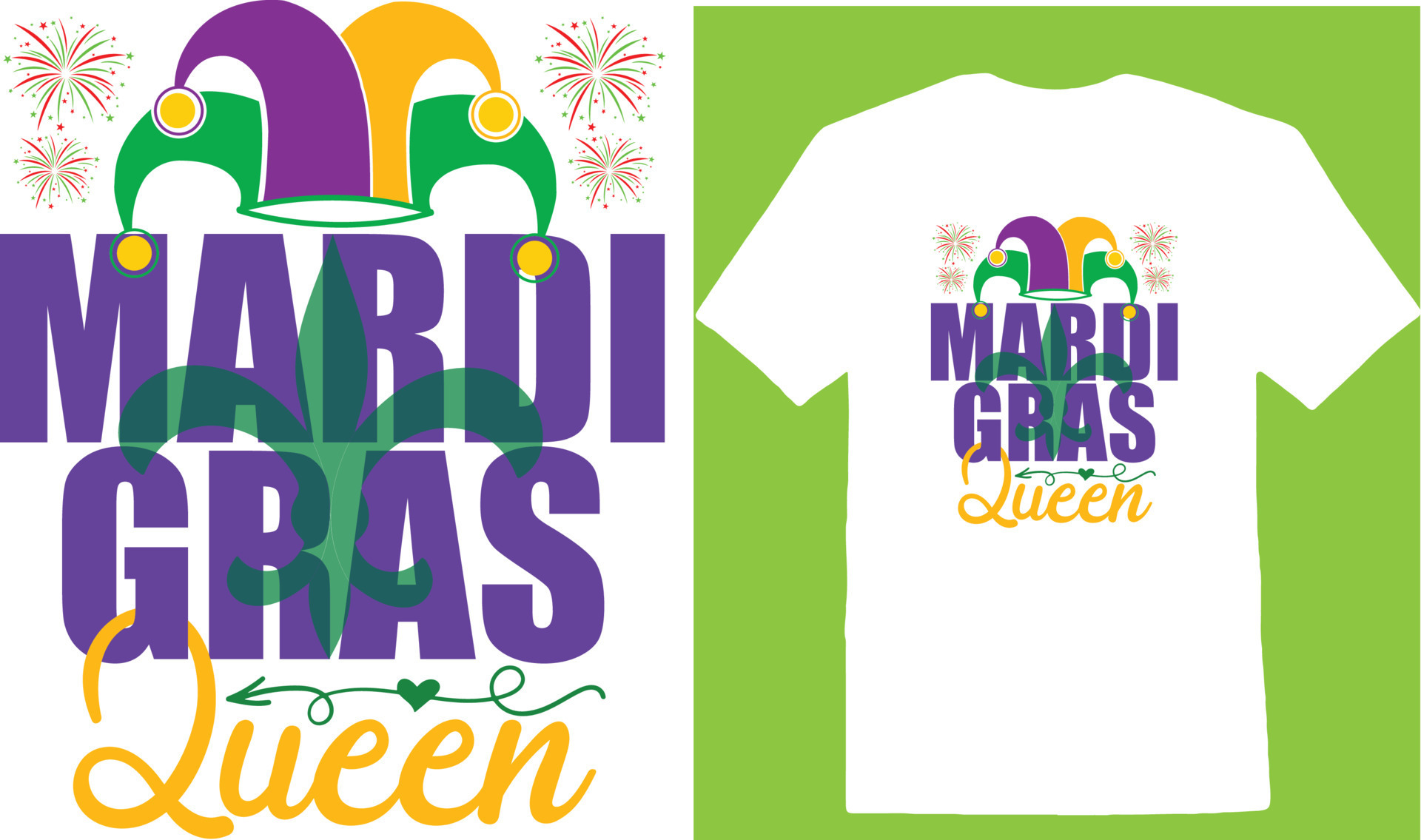 Mardi Gras Queen T-shirt 19796549 Vector Art at Vecteezy