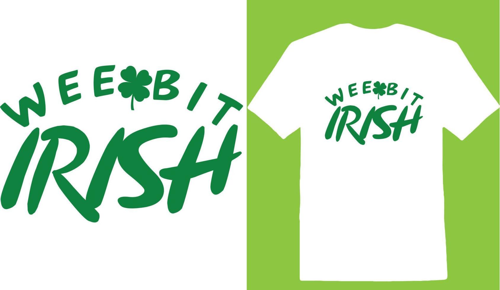 Wee Bit Irish SVG,Retro svg T-shirt vector