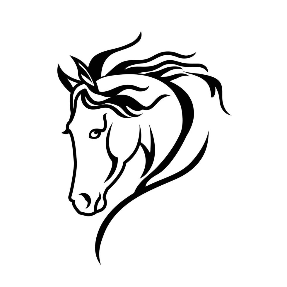 Horse head vector illustration on a white background