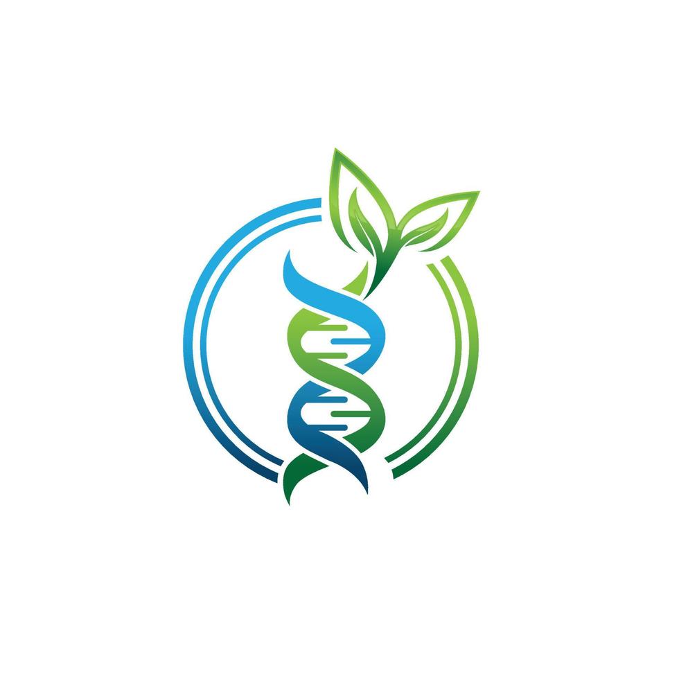 DNA helix scientific laboratory vector logo design template vector