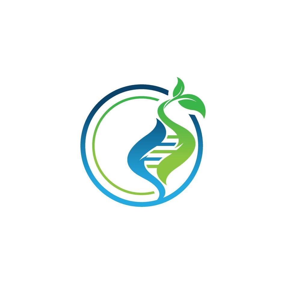DNA helix scientific laboratory vector logo design template vector