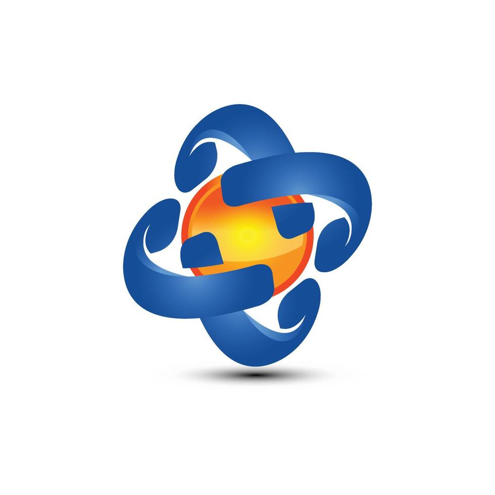 Technology orbit web rings logo design. Vector circle ring logo design