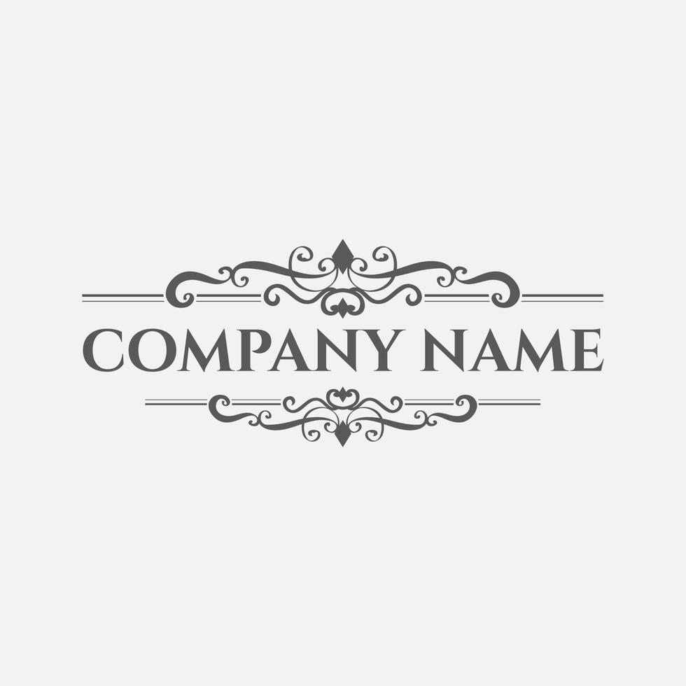 Calligraphic Luxury line logo. Flourishes elegant emblem monogram vector