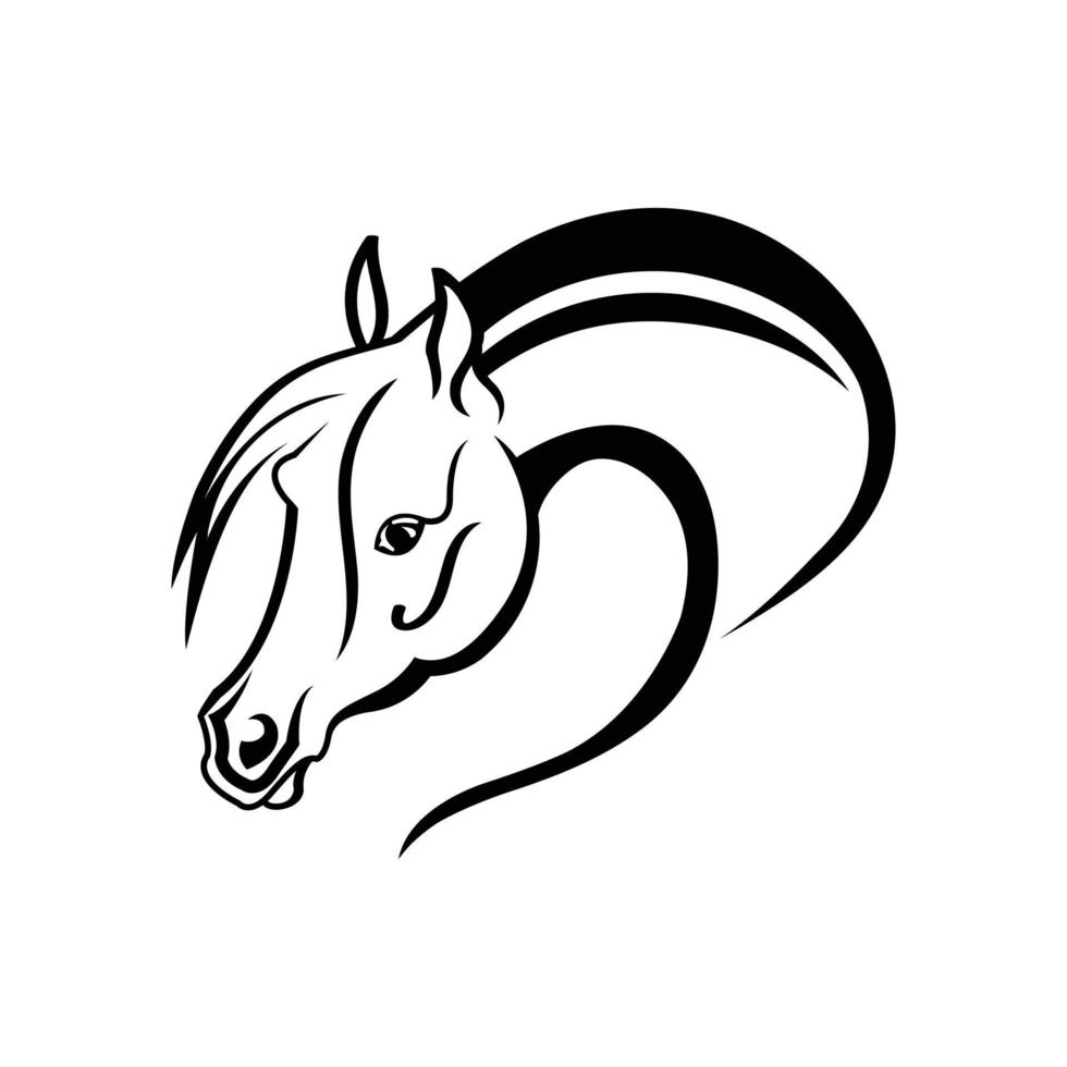 Horse head vector illustration on a white background