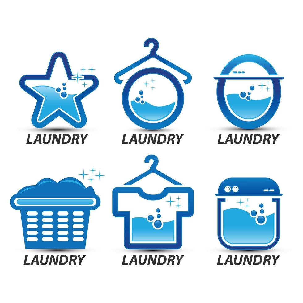 Laundry Logo set Template Design Vector, vector