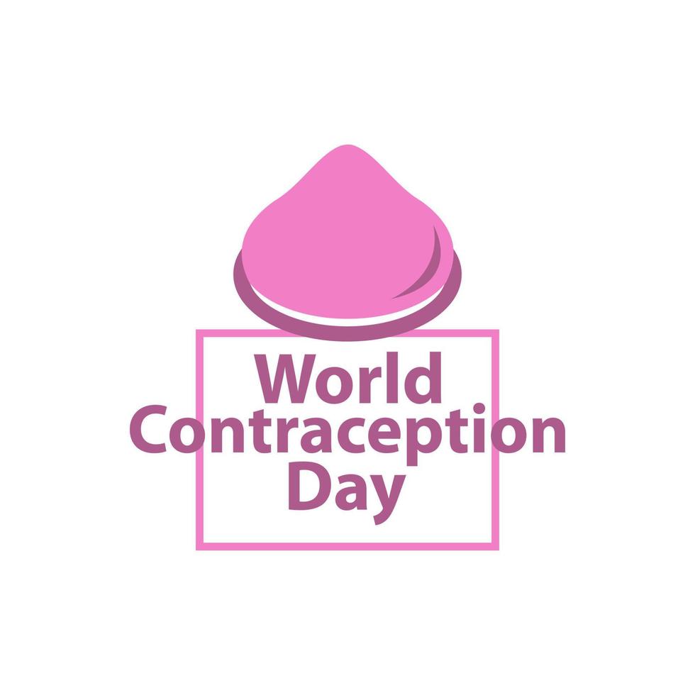 carta del día mundial de la anticoncepción con condón en estilo plano. vacaciones en todo el mundo del día de la anticoncepción. ilustración vectorial eps.10 vector