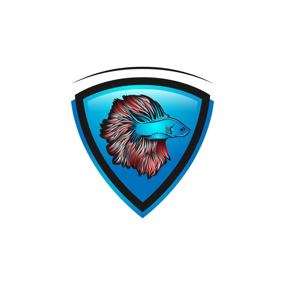 Fish animal aquatic logo beta fish design vector and illustration