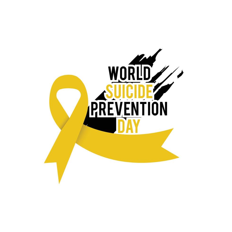 día mundial de prevención del suicidio 10 de septiembre concepto con cinta de conciencia vector