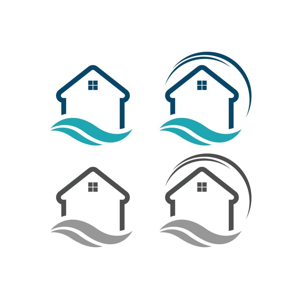 house logo symbolizes flow real estate market vector
