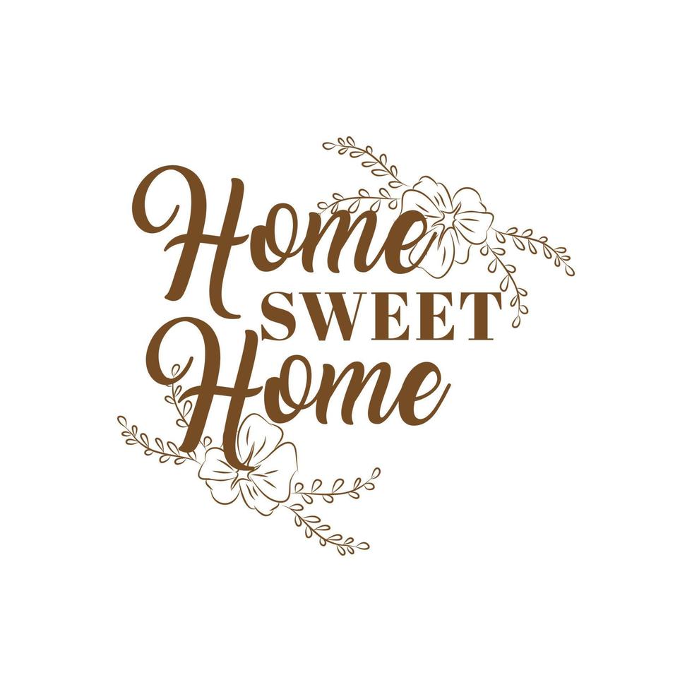 Hand drawn lettering with phrase home sweet home for print, textile, decor, poster, card. Modern brush calligraphy. vector