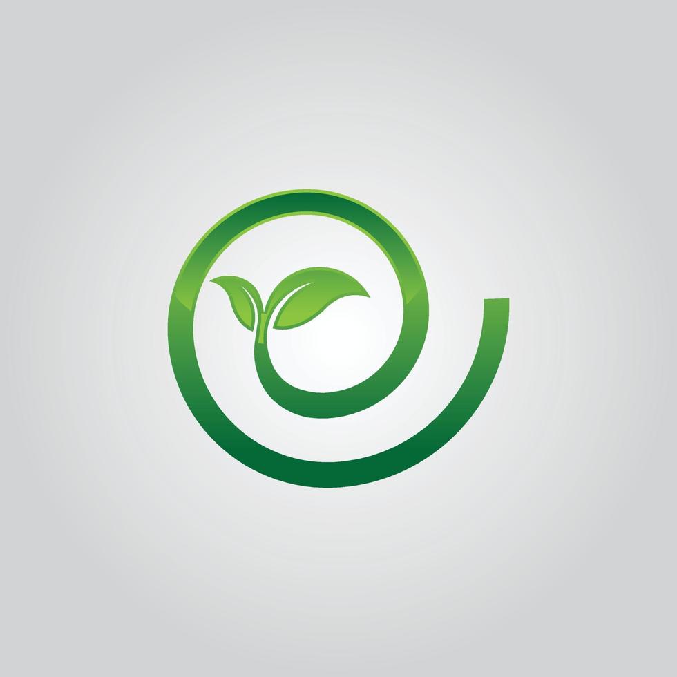 circle green leaf ecology nature element vector icon. leaf logo and abstract organic leaf logo