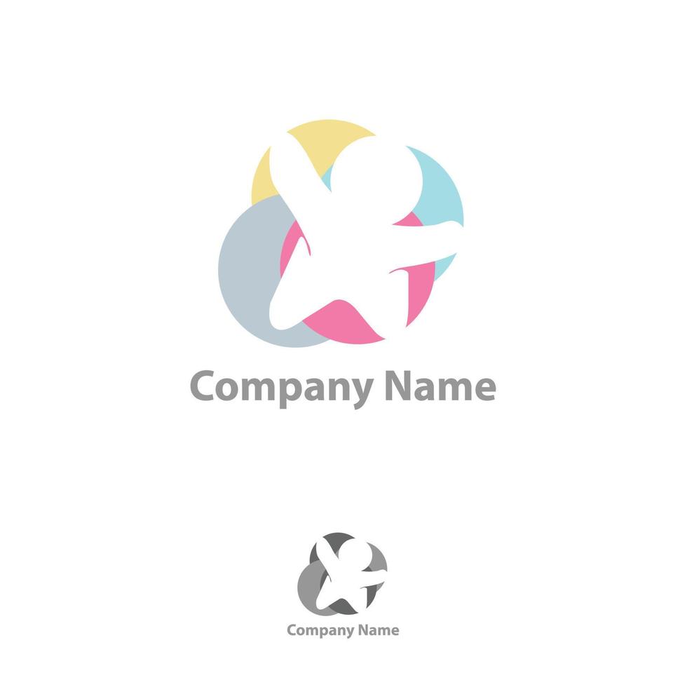 Vector abstract children icon symbol . People in abstract and flat style for element design. Vector illustration