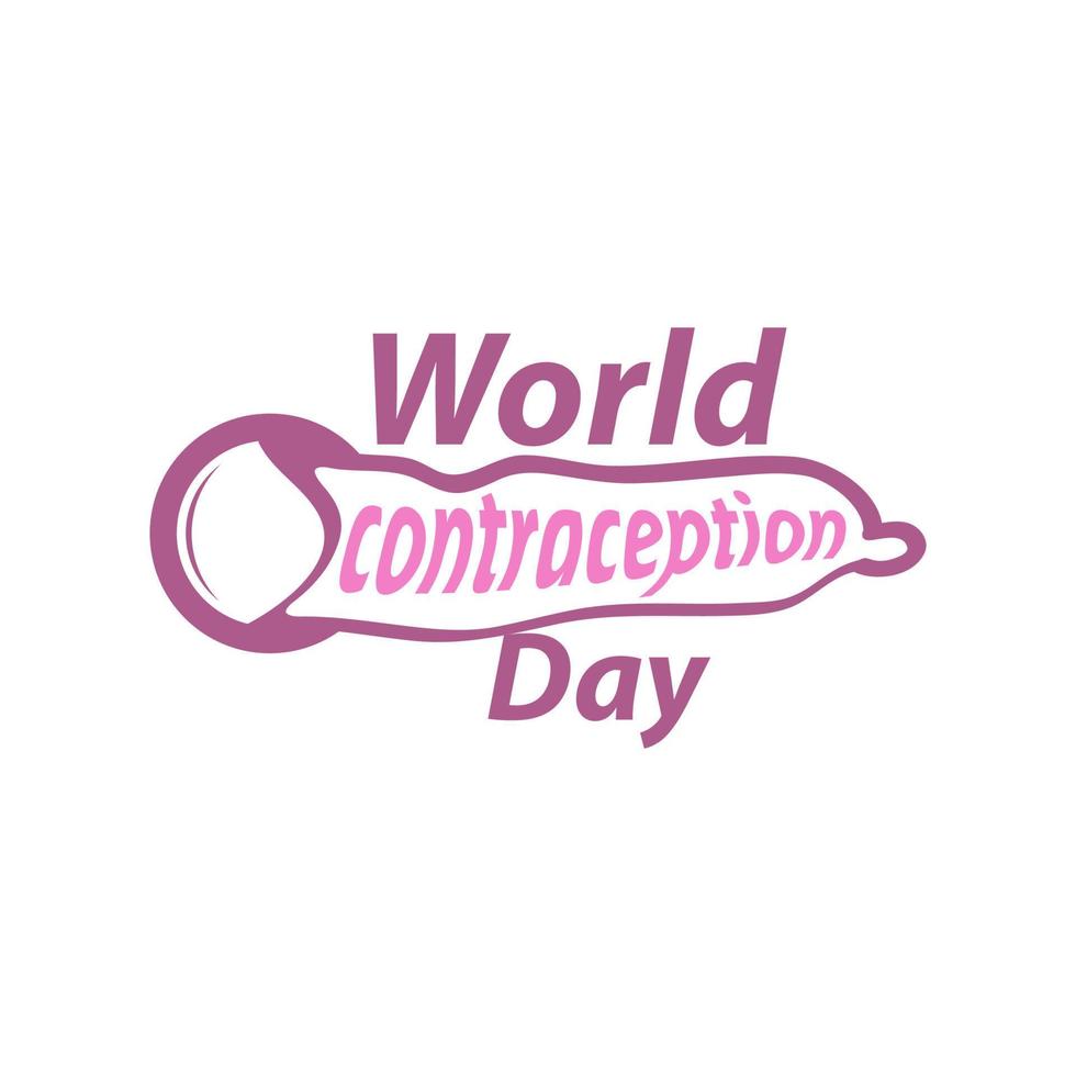 World contraception day letter with condom in flat style. Holidays around the world of contraception day. Vector illustration EPS.10