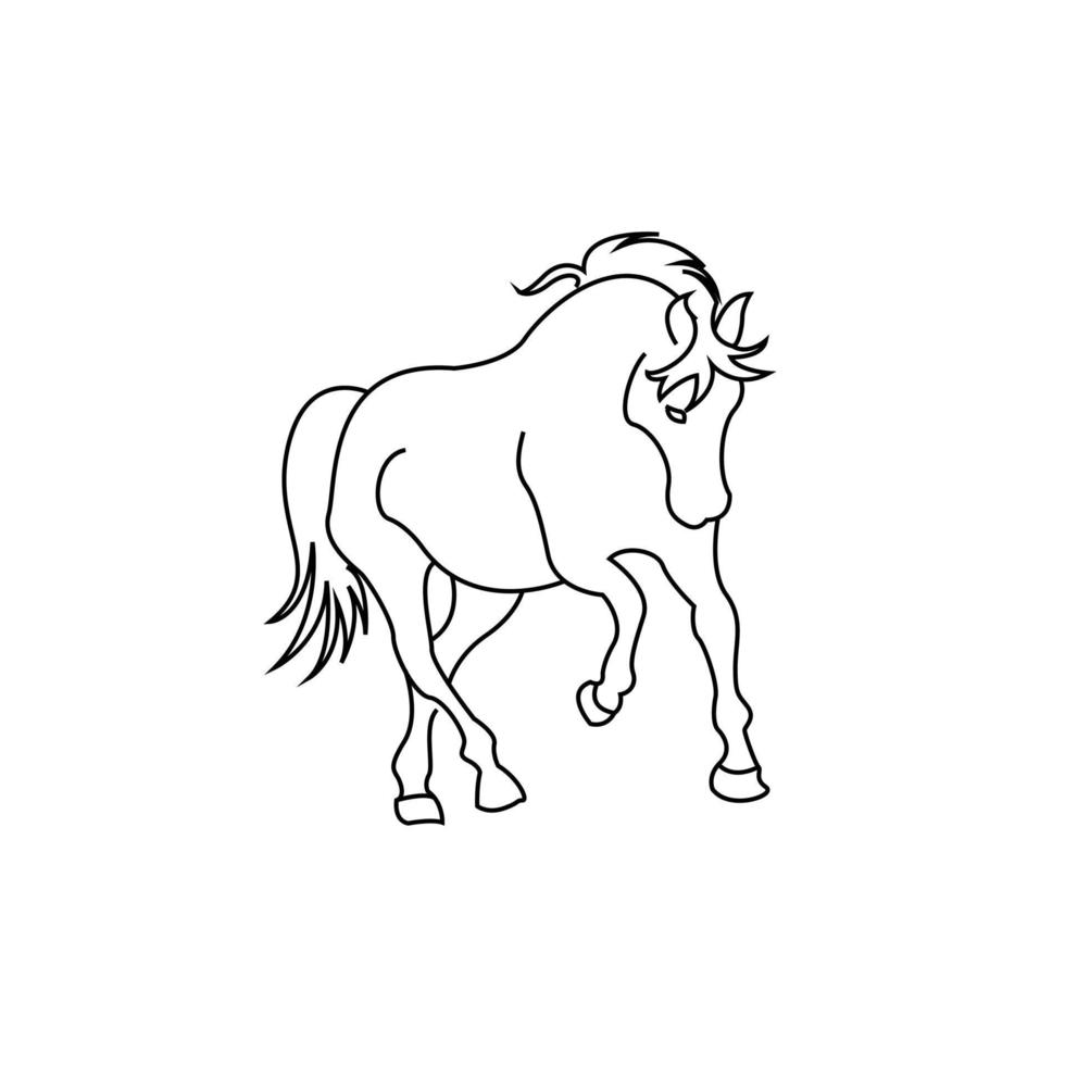 caballo parado en el icono de tres patas, caballo parado en el icono de tres patas eps10 vector