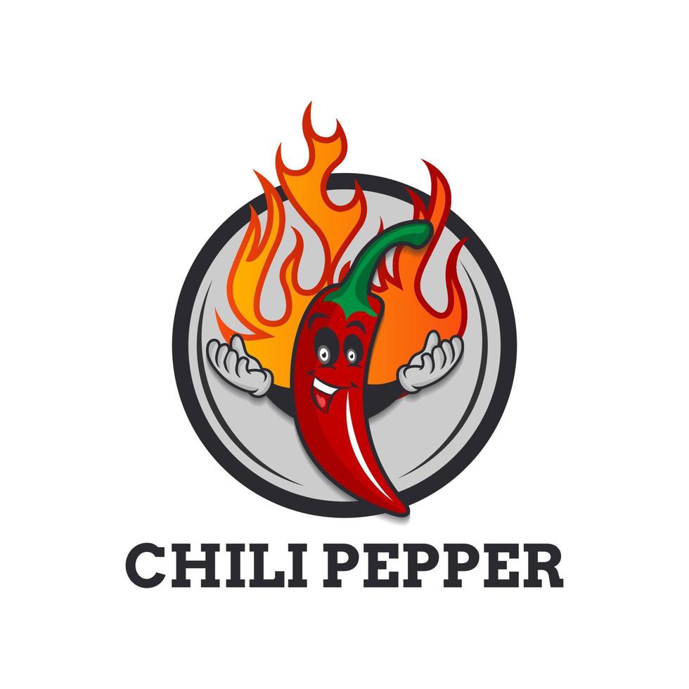 Red Hot Chili Pepper Character With Burning Flames Illustration of a funny cartoon red hot chili pepper spice, with burning flames for mexican and south american food recipe vector