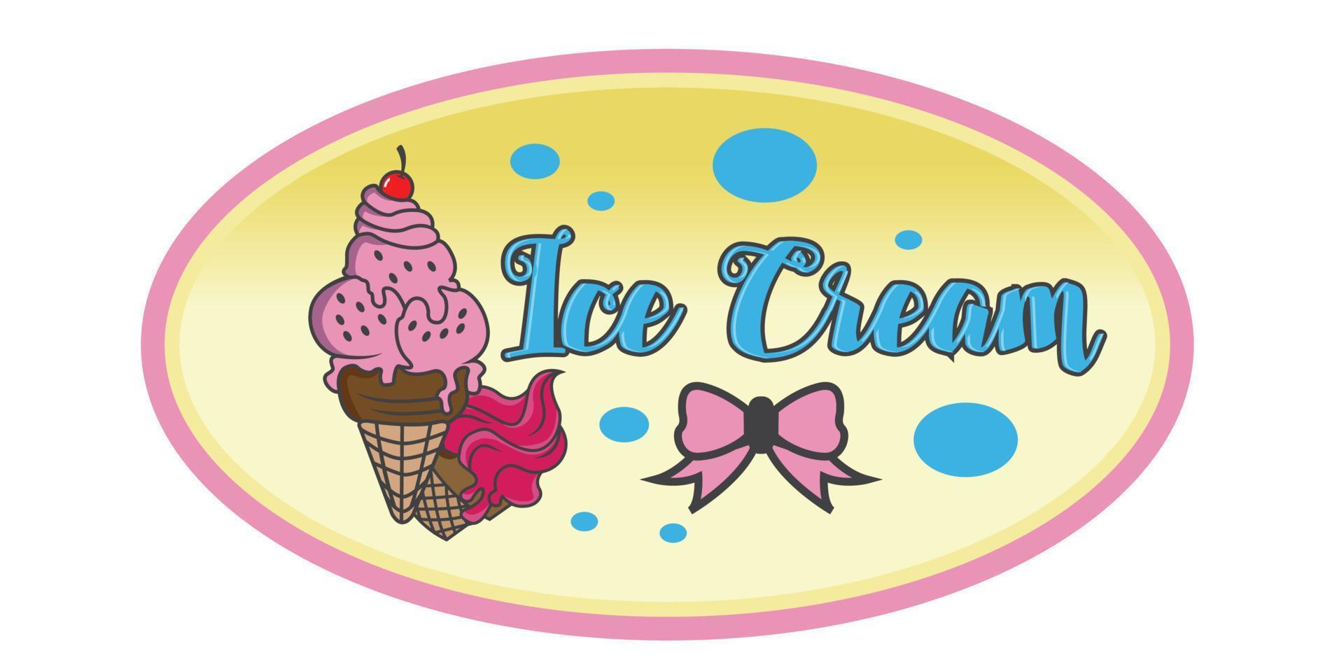 Illustration of two colored ice cream cones vector