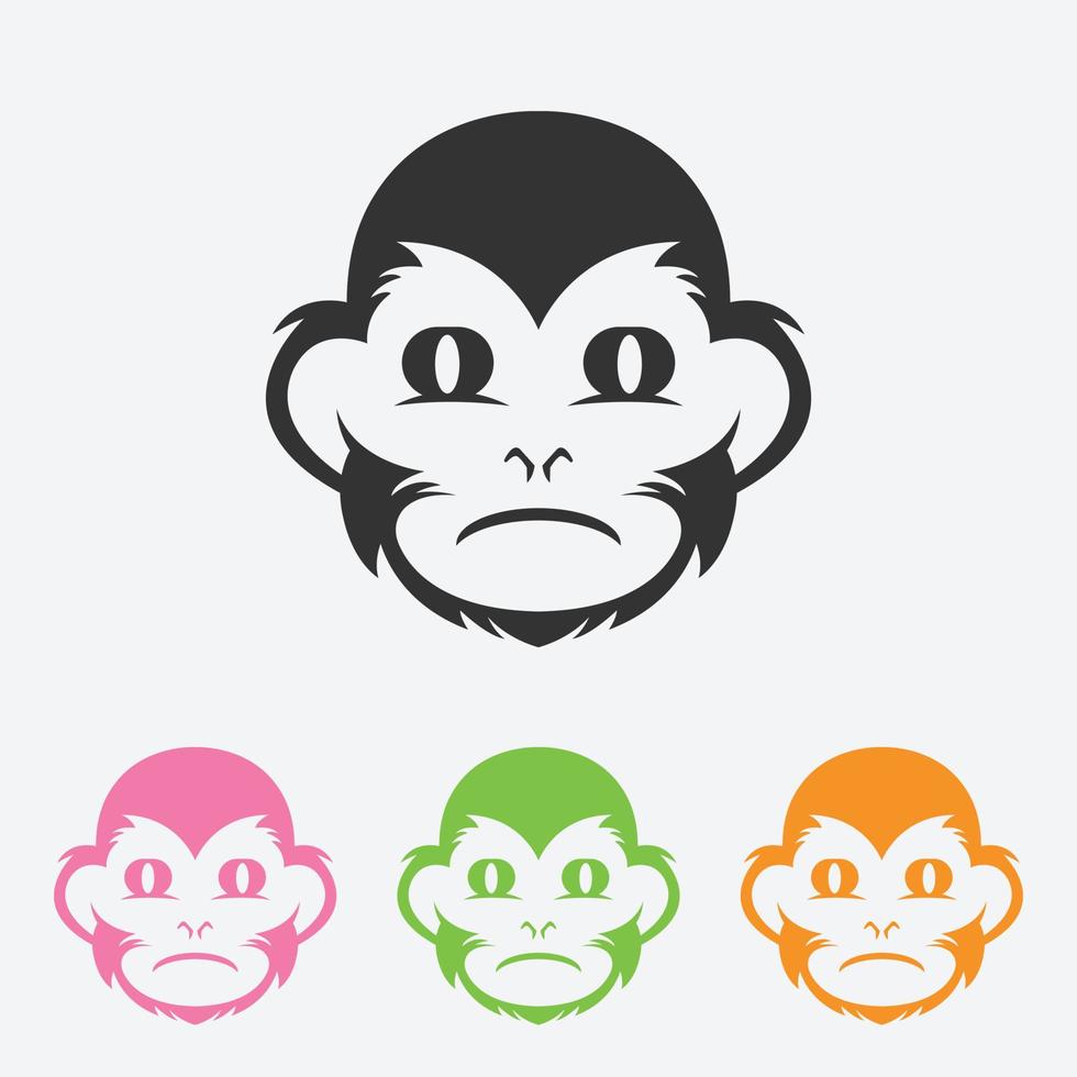 Monkey icon isolated on background. Monkey vector logo