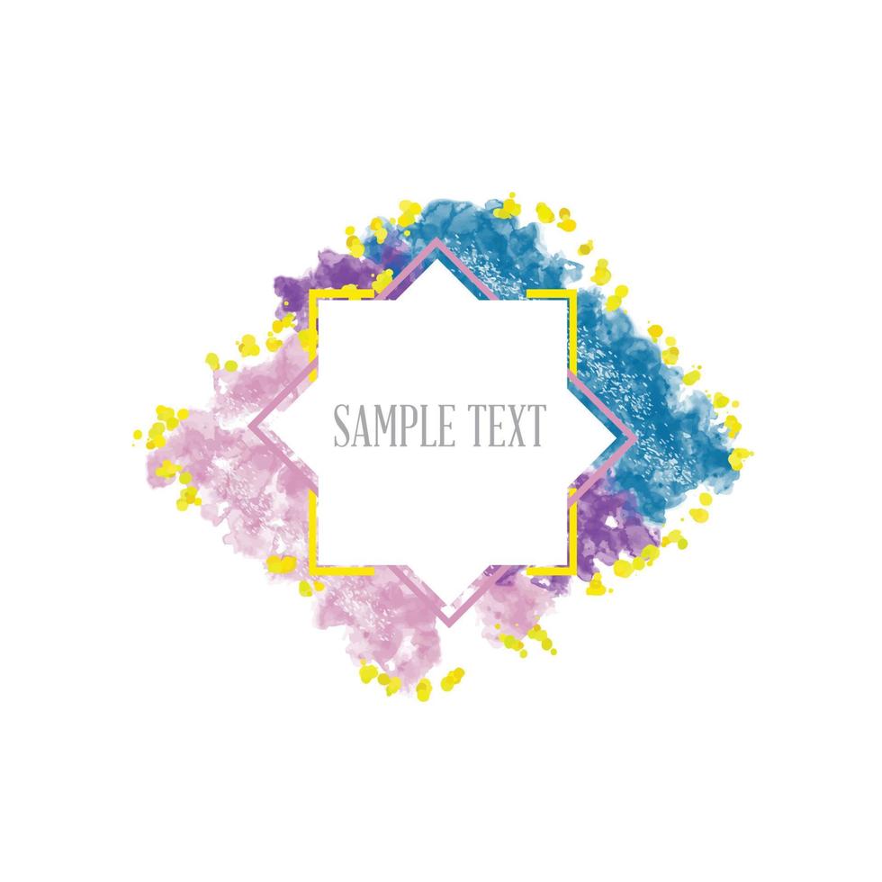 Watercolor splatter vector background for text, banner label, logo design