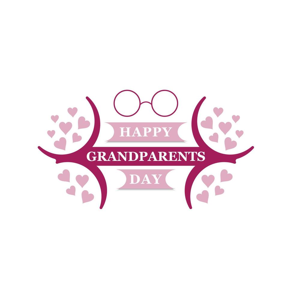 Happy Grandparents day typographic emblems, logo set. vector