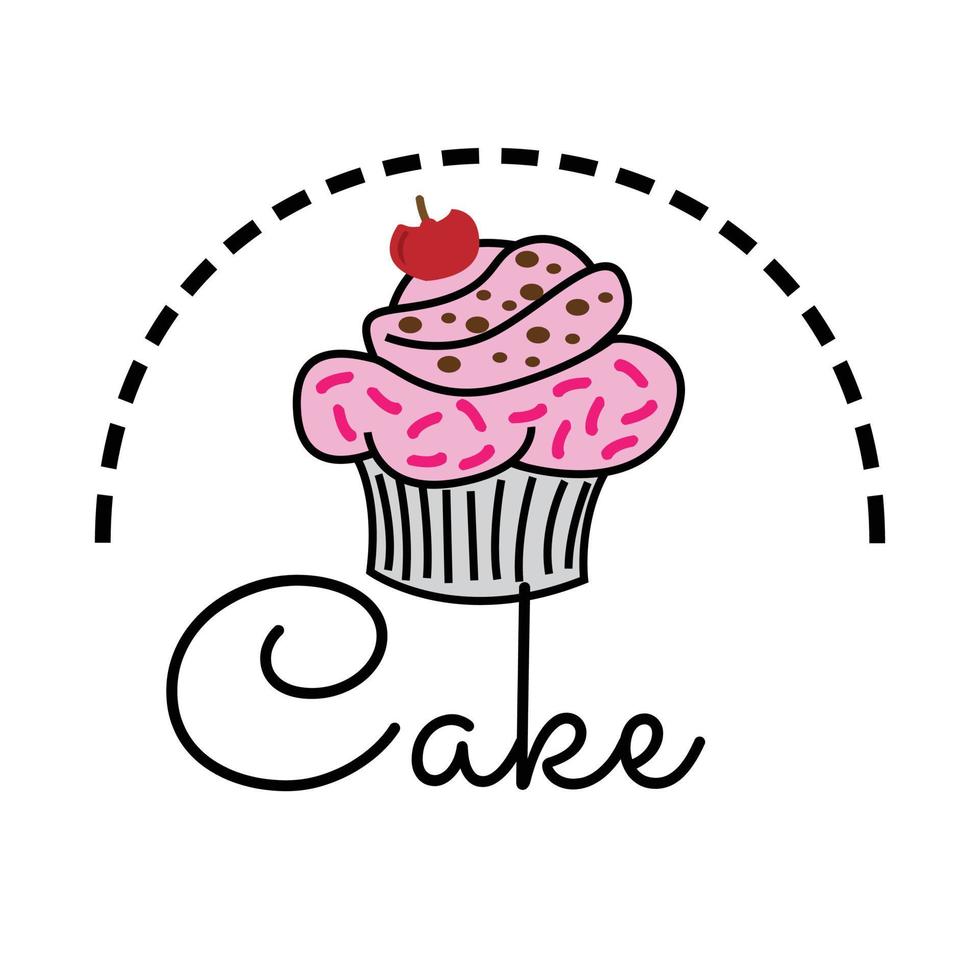 Cake icon logo isolated on white background. Cake icon in trendy design style vector