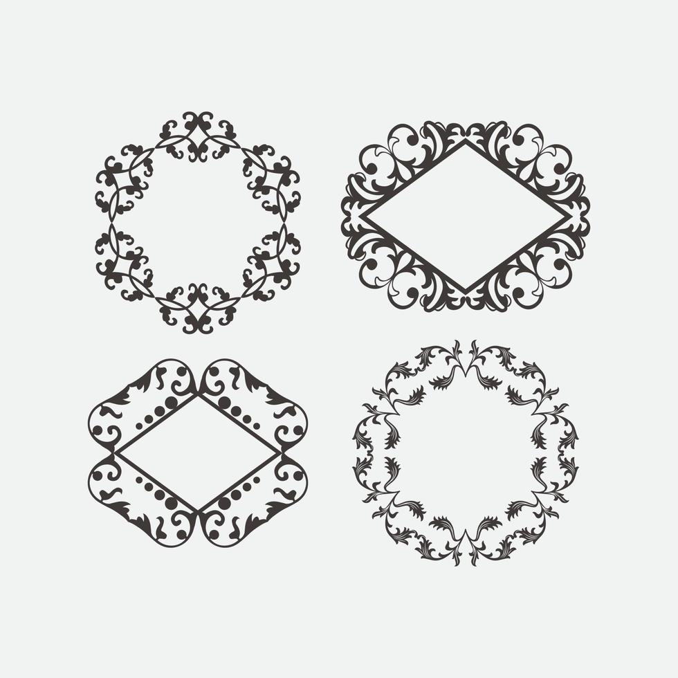 Set of Vintage Decorations Elements. Flourishes Calligraphic Ornaments and Frames vector