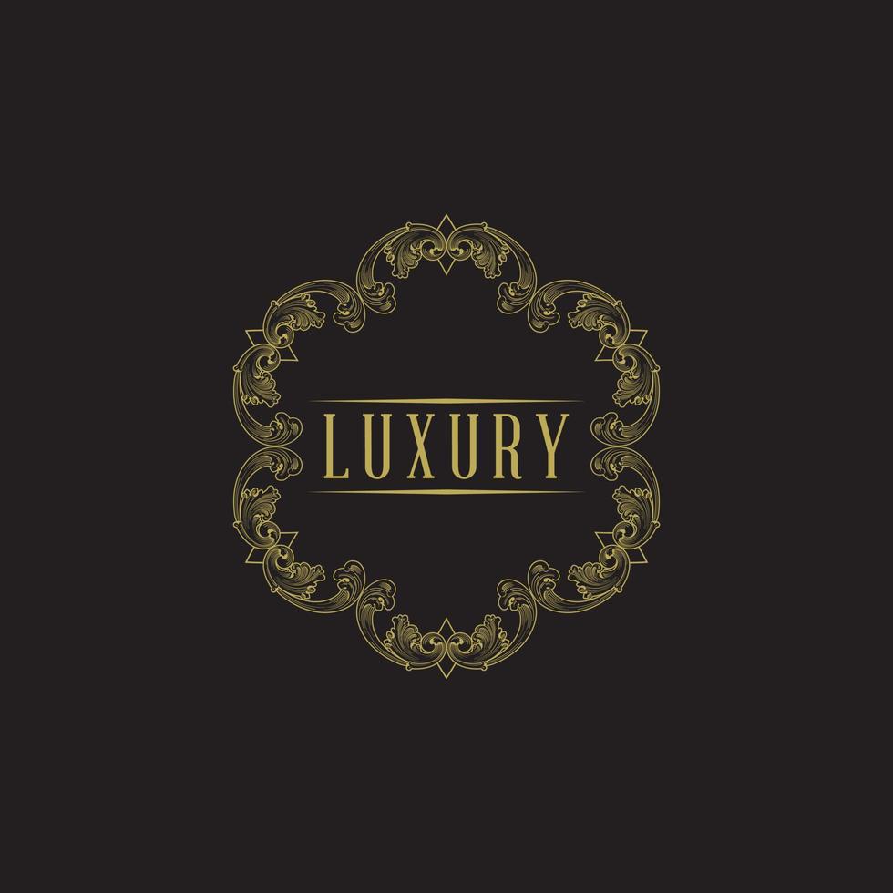 Luxury logo. Calligraphic pattern elegant decor elements. vector